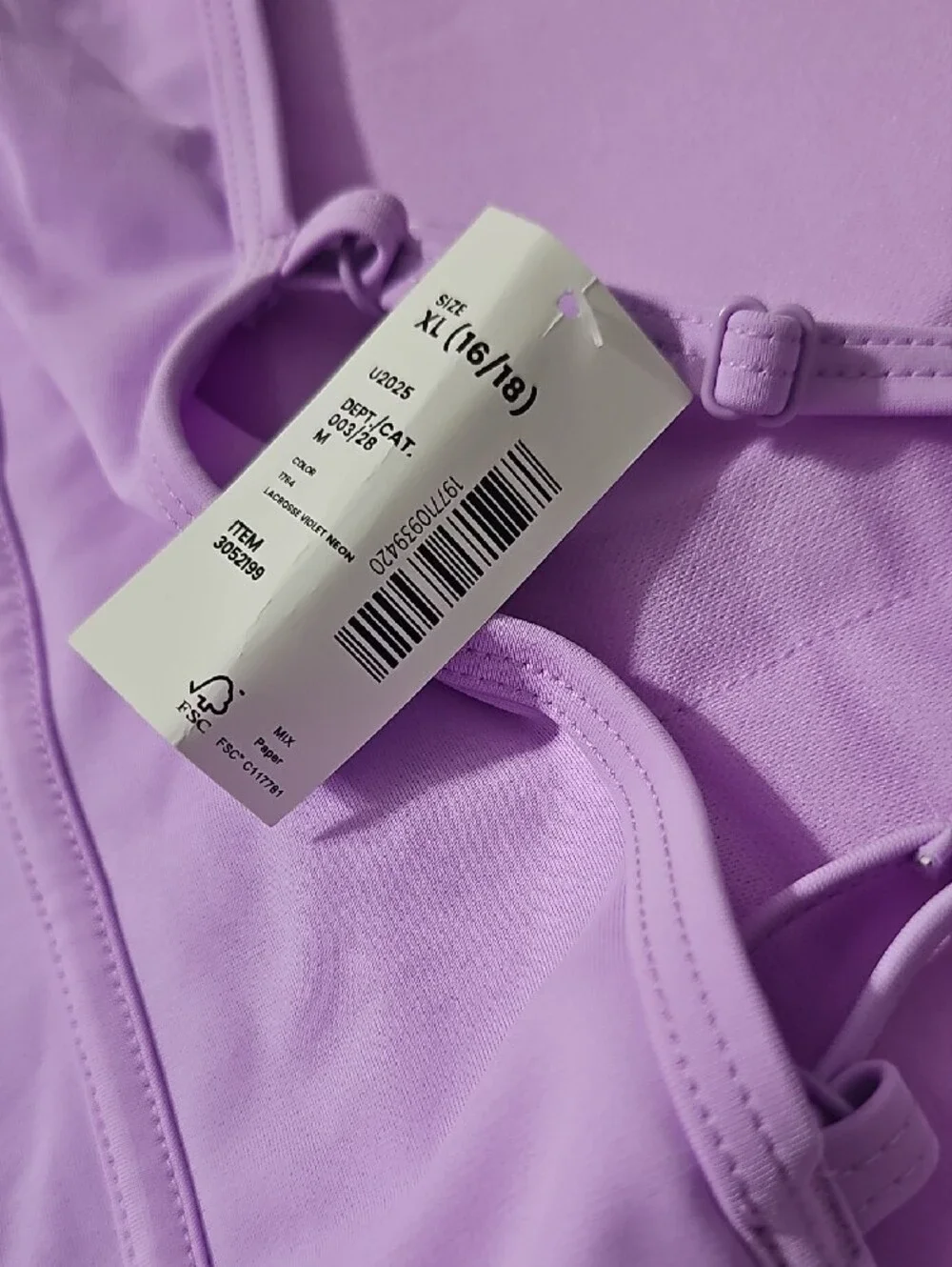 Girls' Lavender Ruffle Tankini with Laser-Cut Back - KD13